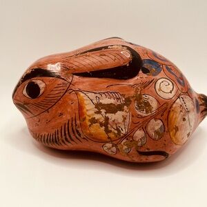 Mexican Tonala Hand-painted Ceramic Rabbit